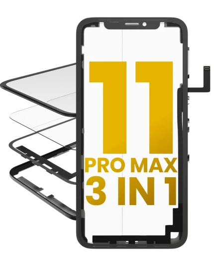 3 in 1  (Glass With OCA Pre-Installed + Frame) Compatible For iPhone 11 Pro Max (OCA Master)