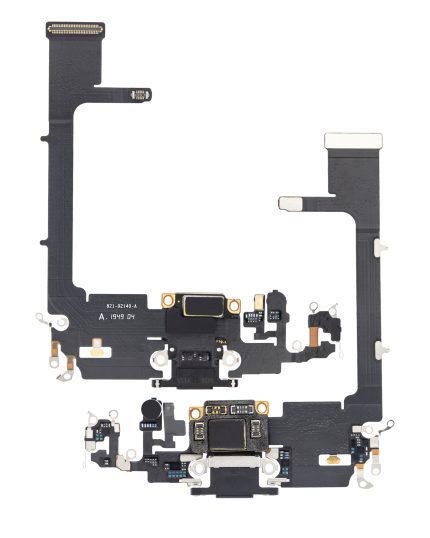 Charging Port Flex Cable With Board Compatible For iPhone 11 Pro (Premium) (Space Gray)