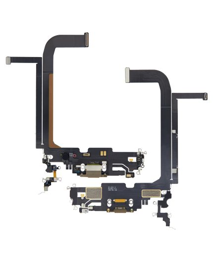 Charging Port Flex Cable Compatible For iPhone 13 Pro Max (Premium) (Gold)