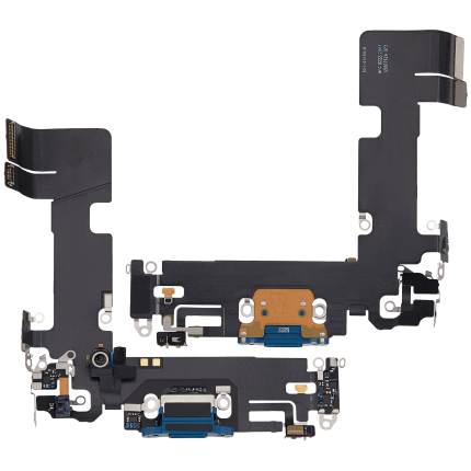 Charging Port Flex Cable Compatible For iPhone 13 (Used OEM Pull) (Blue)
