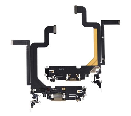 Charging Port Flex Cable Compatible For iPhone 14 Pro Max (Premium) (Gold)