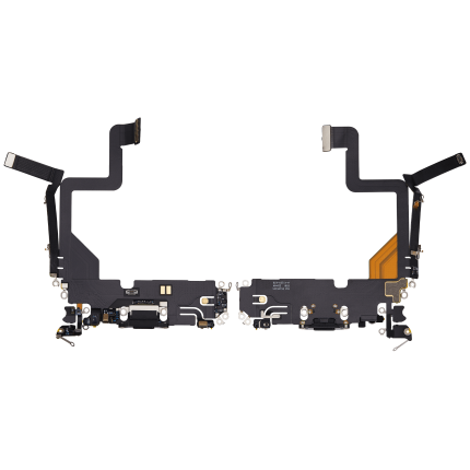 Charging Port Flex Cable Compatible For iPhone 14 Pro (Used OEM Pull) (Space Black)