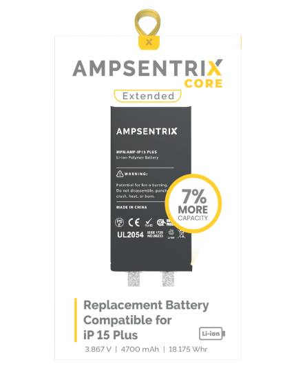 Replacement Battery Compatible For iPhone 15 Plus (Spot Welding Required) (EzeePro Core Extended)
