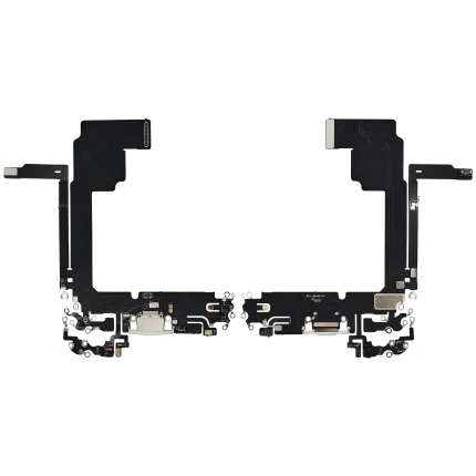 Charging Port Flex Cable Compatible For iPhone 15 Pro Max (Aftermarket Plus) (White Titanium)