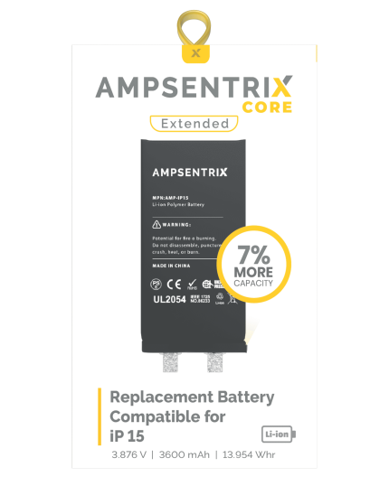 Replacement Battery Compatible For iPhone 15 (Spot Welding Required) (EzeePro Core Extended)