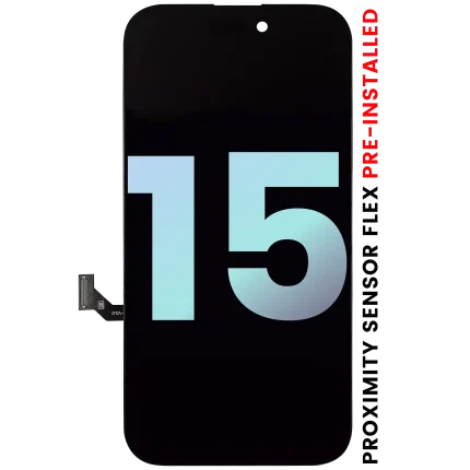 OLED Assembly With Proximity Sensor Flex Pre-Installed Compatible For iPhone 15 (Service Pack)