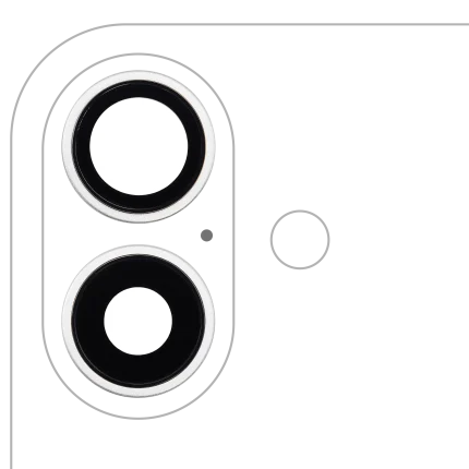 Back Camera Lens With Bracket & Bezel Compatible For iPhone 16 / 16 Plus (White) (2 Piece Set) (Premium)