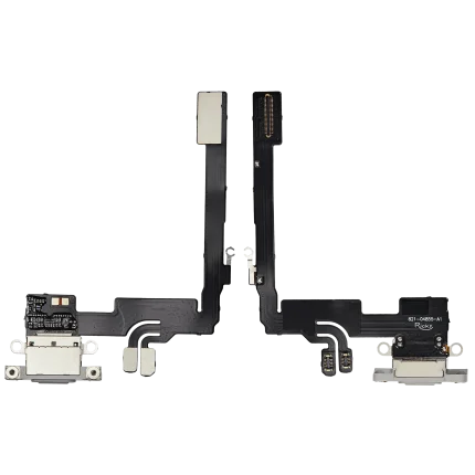 Charging Port Flex Cable Compatible For iPhone 16 Pro (Aftermarket Plus) (White Titanium)