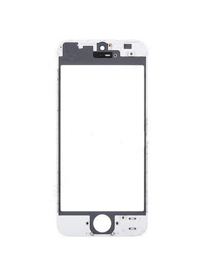 3 in 1 (Front Glass + Frame + OCA Pre-Installed) Compatible For iPhone 5 (2 Pack) (White)
