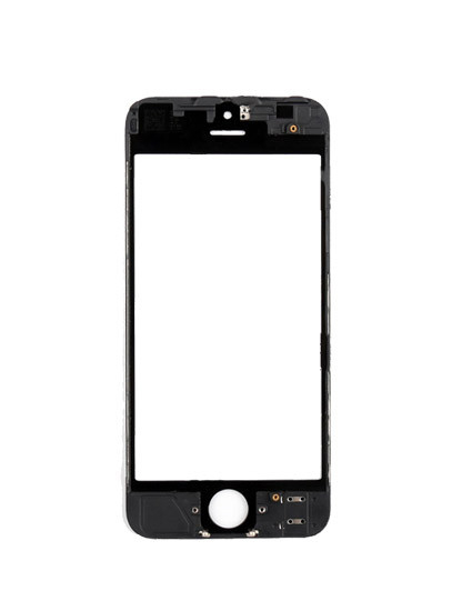 3 in 1 (Front Glass + Frame + OCA Pre-Installed) Compatible For iPhone 5 (2 Pack) (Black)
