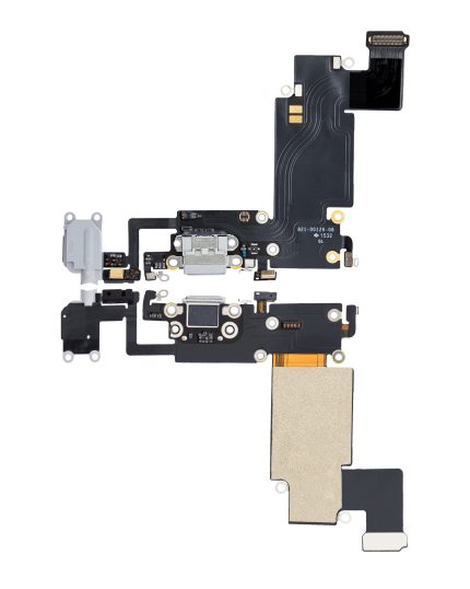 Charging Port Flex Cable Compatible For iPhone 6S Plus (Premium) (Silver)