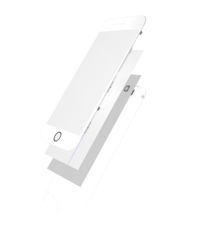 Glass With Frame / OCA / Polarizer Pre-Installed Compatible For iPhone 7 (White) (Premium / 4 in 1) (2 Pack)