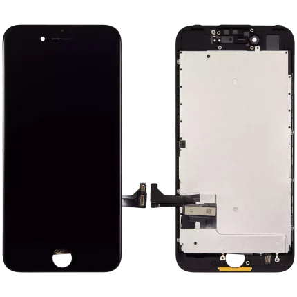 LCD Assembly With Steel Plate Compatible For iPhone 7 (Aftermarket) (Black)
