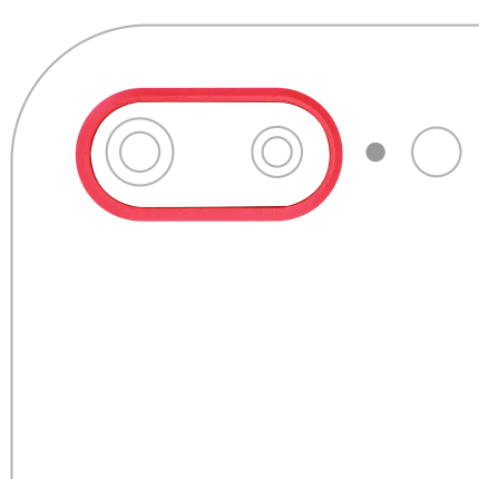 Back Camera Bezel Ring Only Compatible For iPhone 8 Plus (Red) (10 Pack)