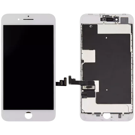LCD Assembly With Steel Plate Compatible For iPhone 8 Plus (Refurbished) (White)