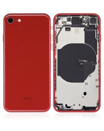 Back Housing W/ Small Components Pre-Installed Compatible For iPhone SE (2022) (Used OEM Pull: Grade B) (Red)
