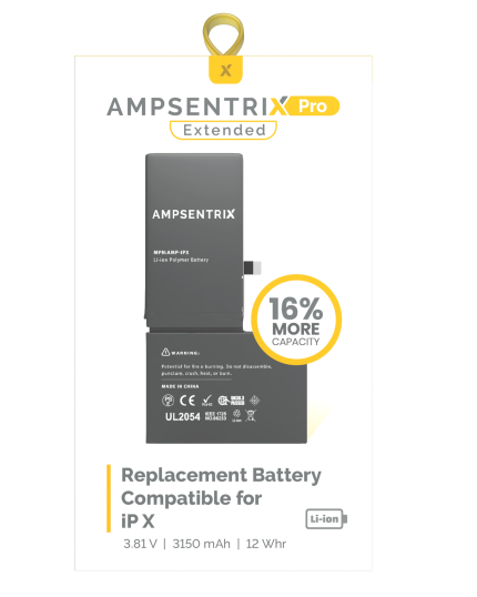 Replacement Battery Compatible For iPhone X (EzeePro Pro Extended)